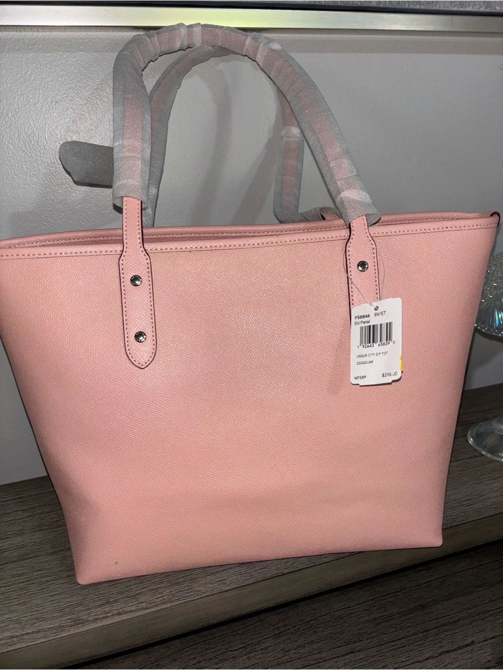 Coach Blush Pink Leather Top-Handle Tote